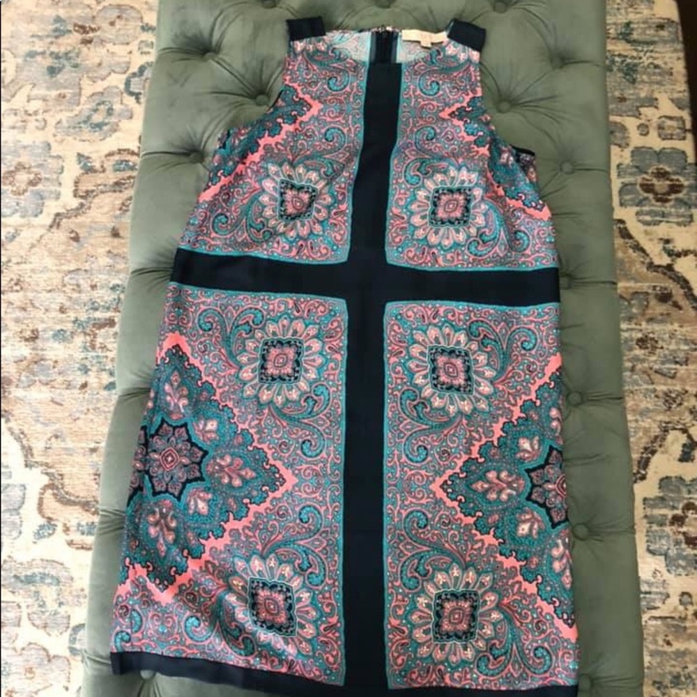 EUC navy and coral dress - size M